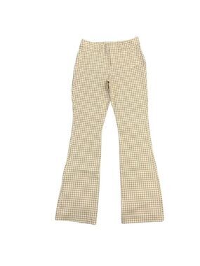 Old Navy Pixie high-rise trousers pants beige white gingham NWT wide leg tall 4